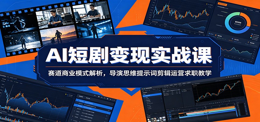 AI短剧变现实战课:赛道商业模式解析,导演思维提示词剪辑运营求职教学-仙女副业网
