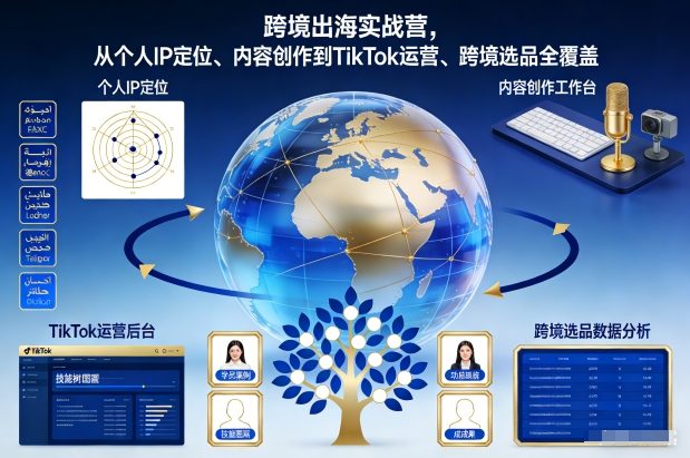 跨境出海实战营,从个人IP定位、内容创作到TikTok运营、跨境选品全覆盖-仙女副业网