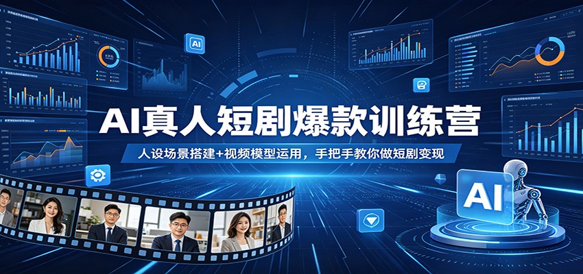 AI真人短剧爆款训练营:人设场景搭建+视频模型运用,手把手教你做短剧变现-仙女副业网