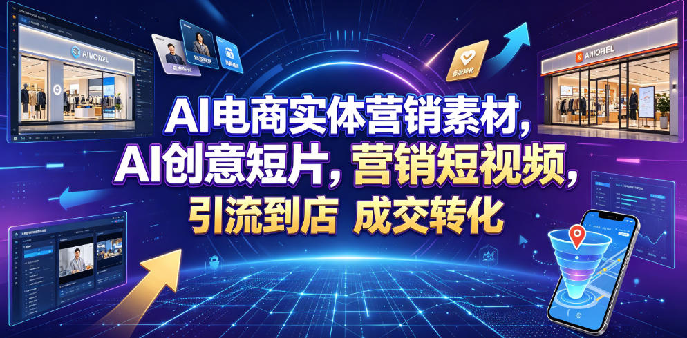 AI电商实体营销素材,AI创意短片,高效打造营销短视频,轻松引流到店,稳定提升门店客流与成交转化-仙女副业网